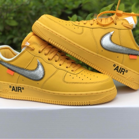 Nike Air Force 1 Low OFF-WHITE University Gold ICA Lemonade Size 11 DD1876-700 - Picture 1 of 14